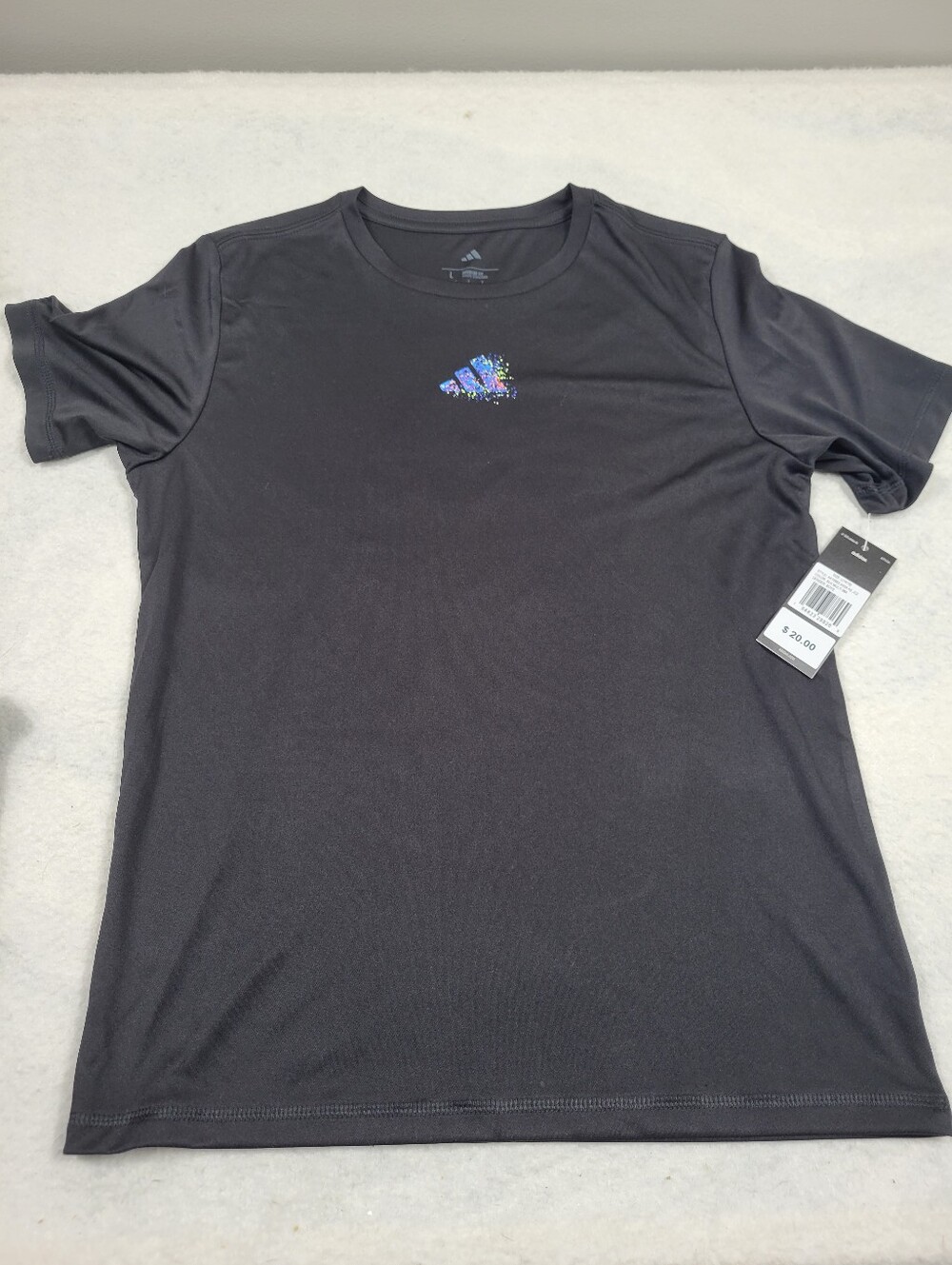 Adidas Youth Boys Graphic Splatter Logo Short Sleeve Active T-Shirt Size L